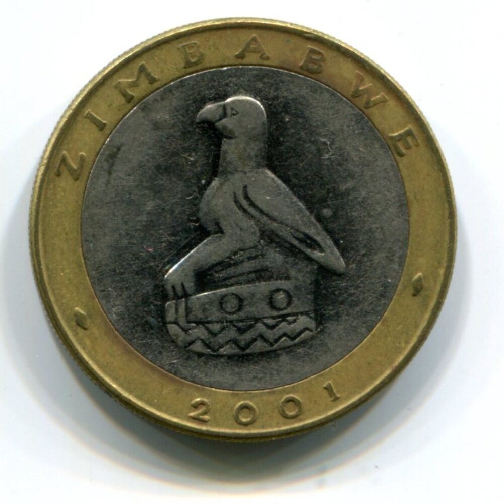 2001 Zimbabwe Bimetallic Rhino $5 Coin (b489-25)